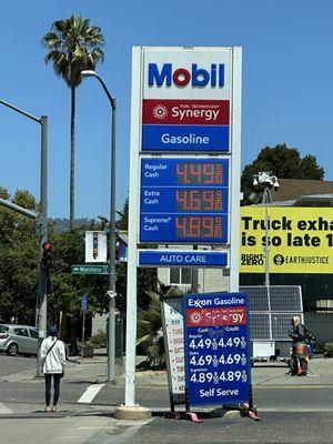 The gas prices listed on Sunday, August 3rd, 2025.