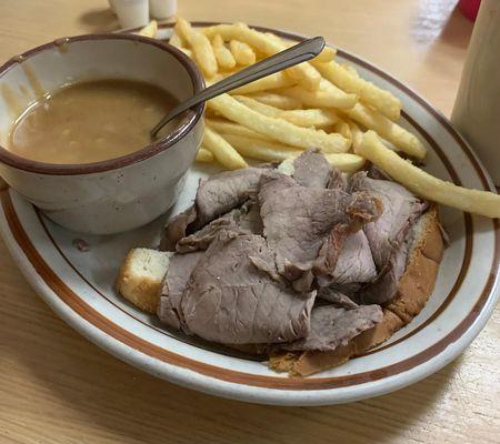 open faced roast beef sandwich: NOT recommended
