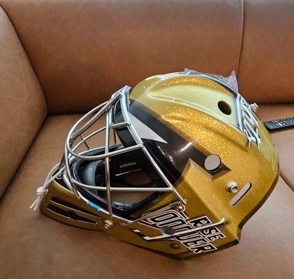 UCF ice hockey goalie helmet