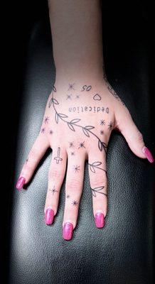 Fine Line Hand Tattoos