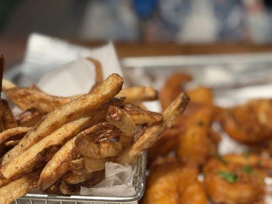 Fried Shrimp and fries.