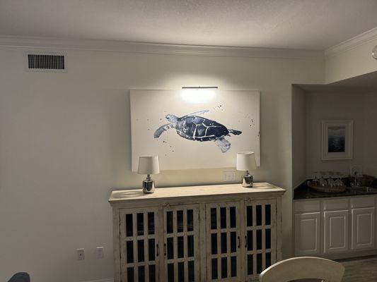 Installed artwork and lighting