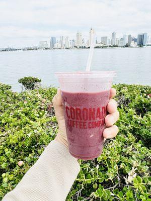 Smoothie! Apple juice, pineapple, strawberry banana!