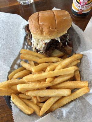 Smoked brisket sandwich