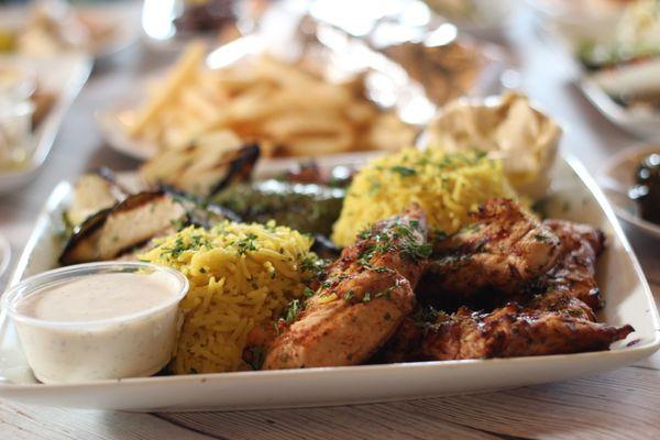 Grilled chicken Platter.