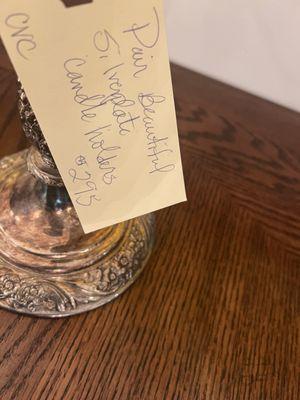 Unique Silver plated candle holders.