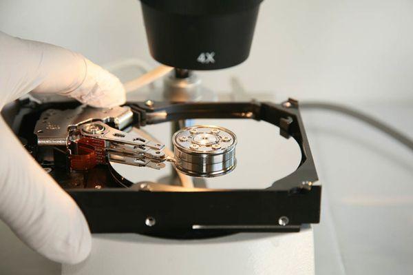 Even microscope scratching to failed hard disk drive platters can result in permanent data loss - must be handled with extreme care!