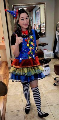 Tracy... Best nail person ever! One cute Halloween clown!