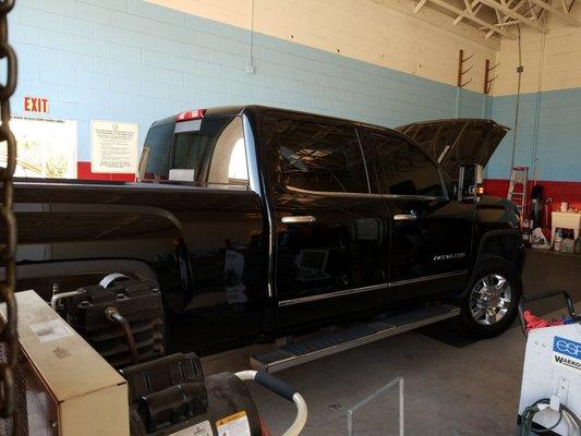 Super awesome they do diesel here too #Gmc #dissel #smog #3500 #Denali