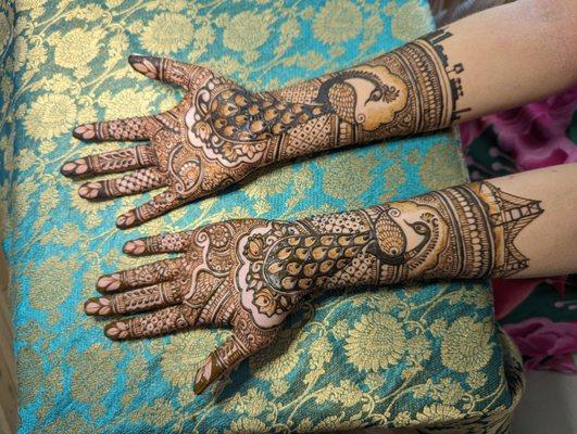 Freshly applied bridal mehndi