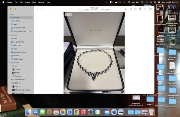 Here is a magnificent piece I bought for my wife over 20 years ago. It still takes my breath away when she wears it!