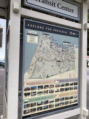 Right outside the transit cafe, very helpful and interesting