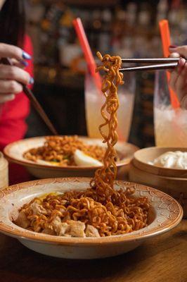 Build Your Own Ramen Bar Choose your own Ramen flavor and add different toppings like protien, veggies and condiments.