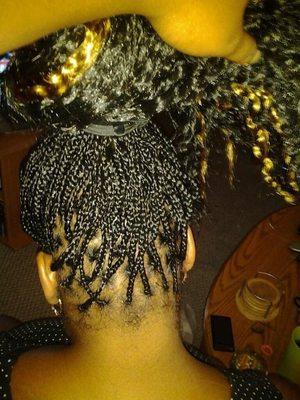 Single braids back view