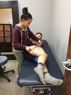 Graston Technique to treat IT band syndrome, contributing to hip or knee pain