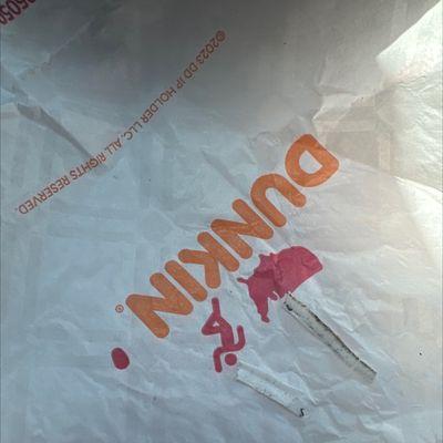 So I got a plain bagel with strawberry cream cheese and as I bit three bites, I noticed this inside my mouth.......