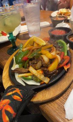 Beef fajita sizling plate