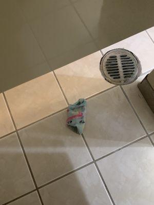 Random sock on the bathroom floor?