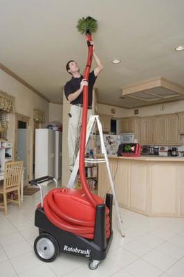 We use Rotobrush brush and vac cleaning system