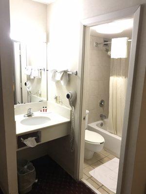 Small, but clean bathroom.
