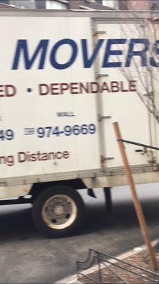 Parking in NYC. Impressed they could parallel park this big truck.