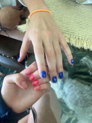 HORRIBLE NAILS. i went with my daughter to go get them done and i'm horrified.