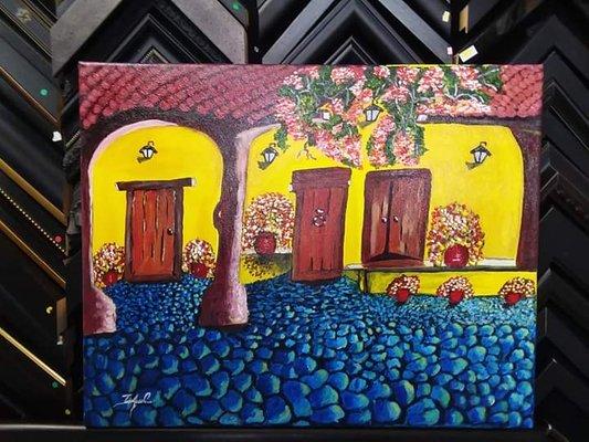 Cuadros 16x20 Casa de rancho $200 Cuadro de gallos $250 Cuadro de amapolas $120