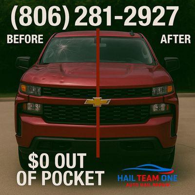 Hail Team One - Before & After. Your trusted auto hail repair company.