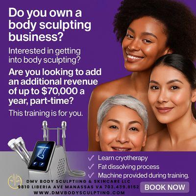 Are you looking for a new career? We offer training to start your own body sculpting business.