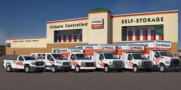 These are the trucks we offer at this facility and we also have storage for your storing needs.