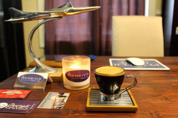 Espresso and an assortment of lattes