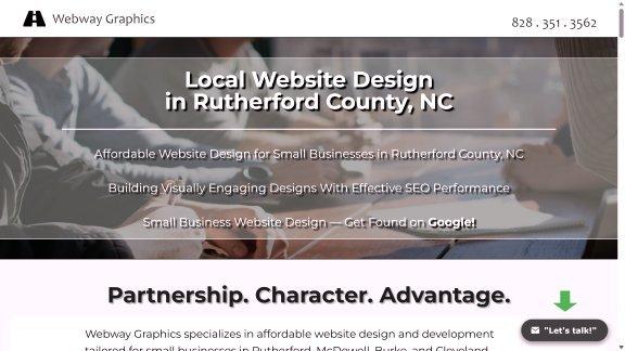 A screenshot of the Webway Graphics homepage.