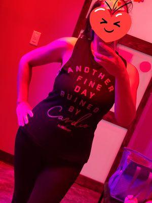 Newest swag... "Another fine day ruined by cardio"