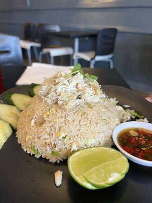 Generous portions of crab with the fried rice