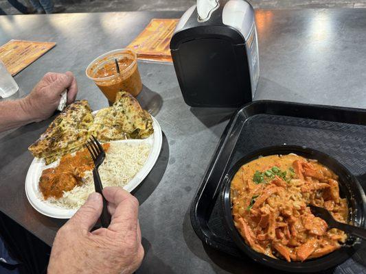 Lamb tiki marsala with lamb naan Kids butter chicken