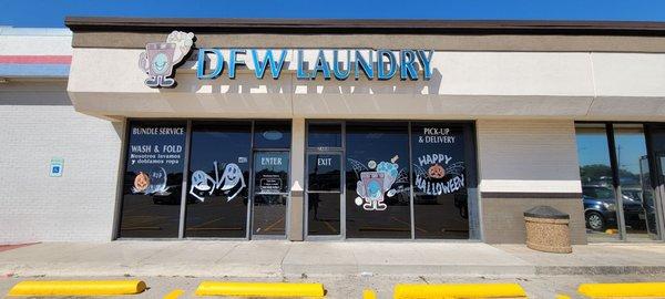 Return for annual wash of bed spread and pillows too big for  machine