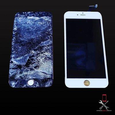 Before and after picture of iPhone screen replacement
