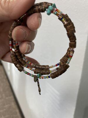 Coconut shell wire bracelet