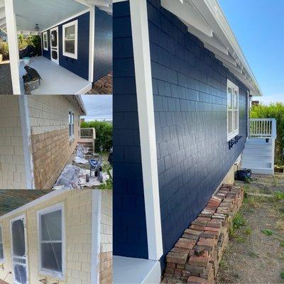 Project in Hull-Ma, walls paint color old navy 2063-10 From Benjamin Moore.