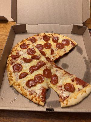 Pepperoni pizza with butter crust!!!