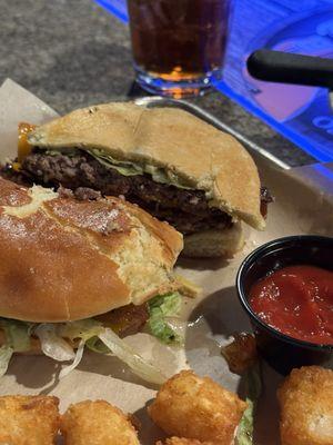 Looking at the burger again