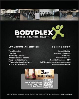 Scan QR code for a free pass to Bodyplex
