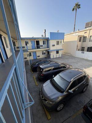 Parking lot and entry right corner