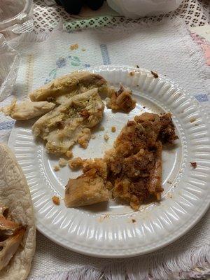 Supposed to be Chicken no chicken and very salty pork tamale