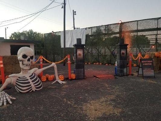 The entrance AFTER signing the waiver