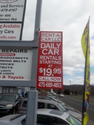 CAR RENTALS FROM $20 A DAY.
