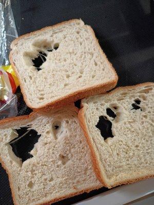 It's kinda sad when you spend like 6$ on a loaf of bread and half of it looks like this.