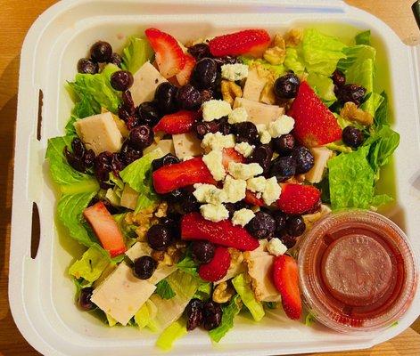 490 calories - mixed berry salad $10.99