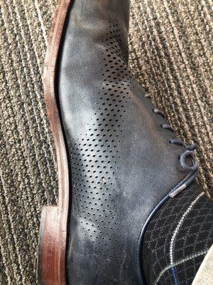 Look at all the debris on the side of my shoe.