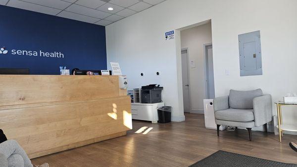 front desk and waiting area